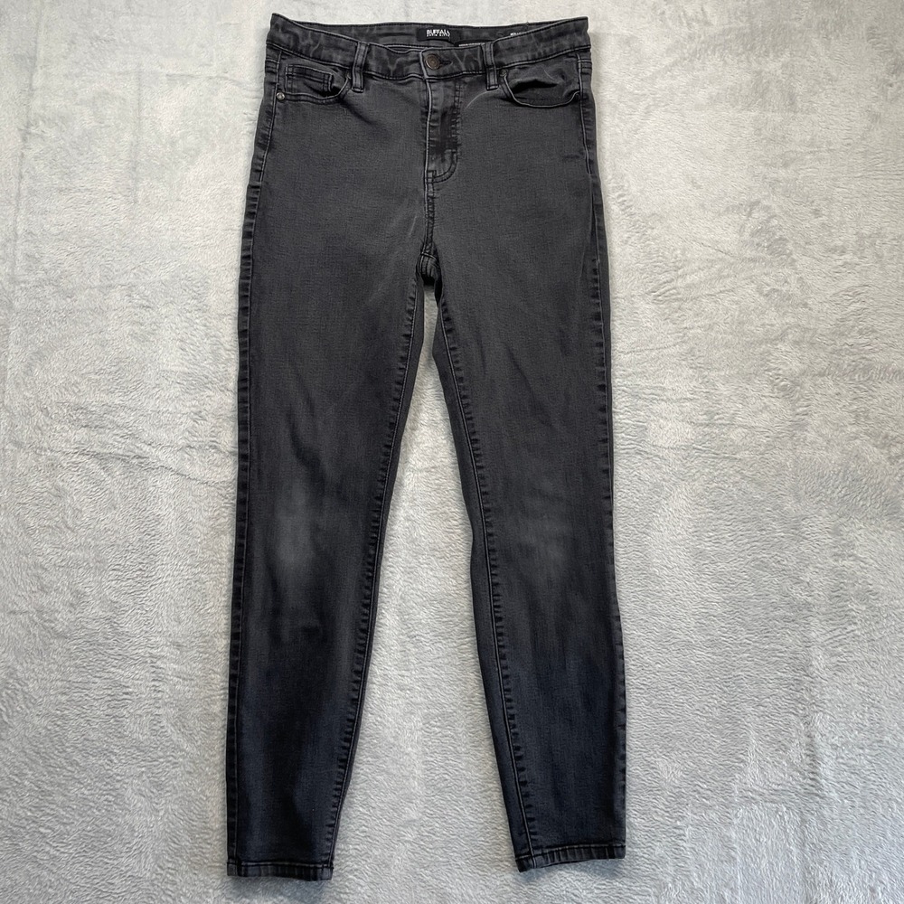 Buffalo Mollie Jeans Womens 6/28 Black High Rise Stretch Skinny Faded Denim